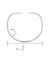 Bling Jewelry Basic Simple Thin Flat Slider Open Collar Contoured Statement Necklace Silver Sterling Add Pendant 2MM