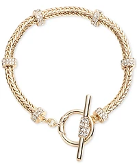 Lauren Ralph Lauren Gold-Tone Crystal Roundell Flex Bracelet
