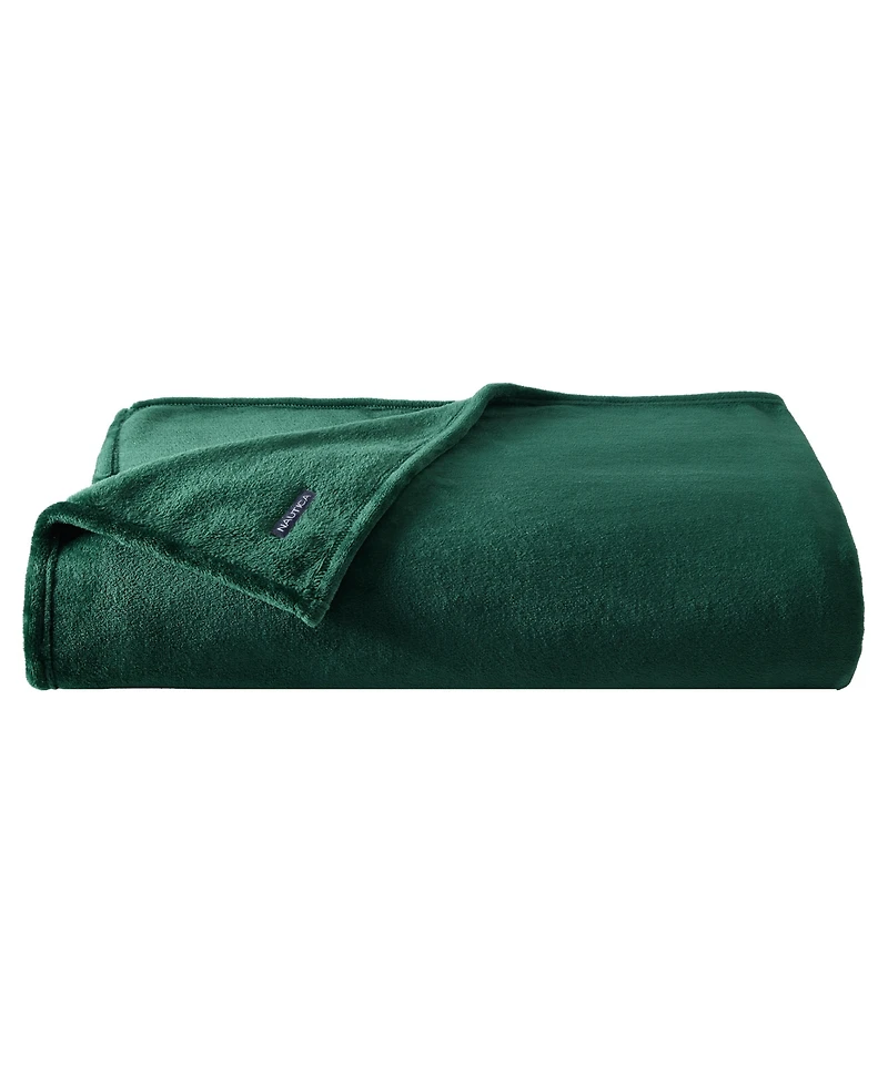 Nautica Solid Ultra Soft Plush Fleece Blanket