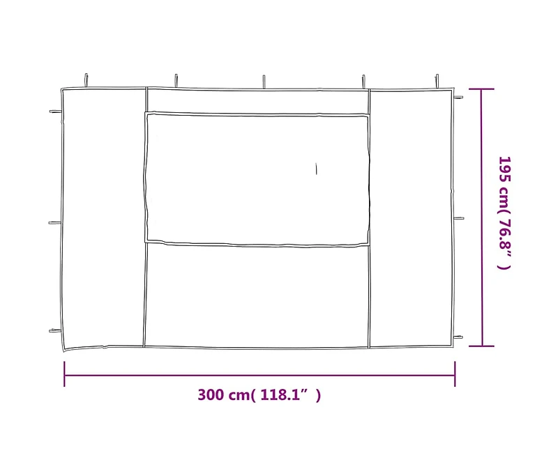 Party Tent Sidewall 2 pcs with Window Pe Anthracite