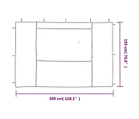 Party Tent Sidewall 2 pcs with Window Pe Anthracite