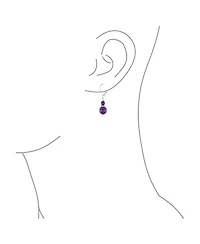 Bling Jewelry Natural Stones Boho Bali Milgrain Edged Beaded Rondel Separator Double Ball Round Drop Dangle Earrings Sterling Silver Lever back