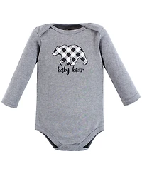 Hudson Baby Boys Cotton Long-Sleeve Bodysuit 3Pk