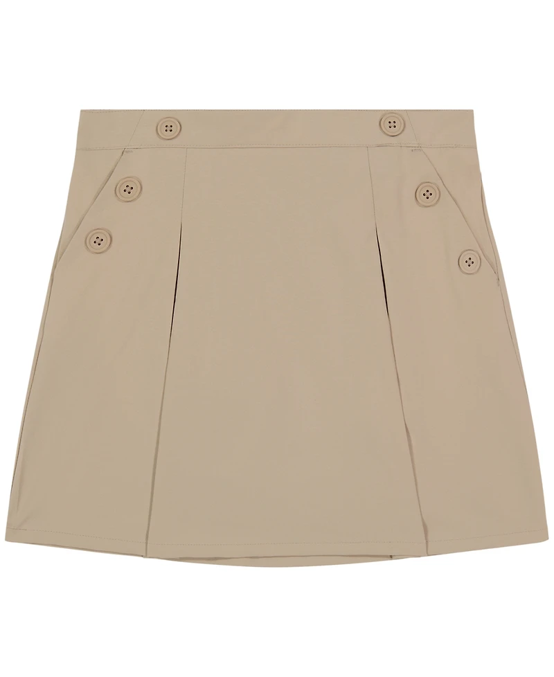 Nautica Little Girls Uniform Button Pockets Elastic Waist Scooter Skorts