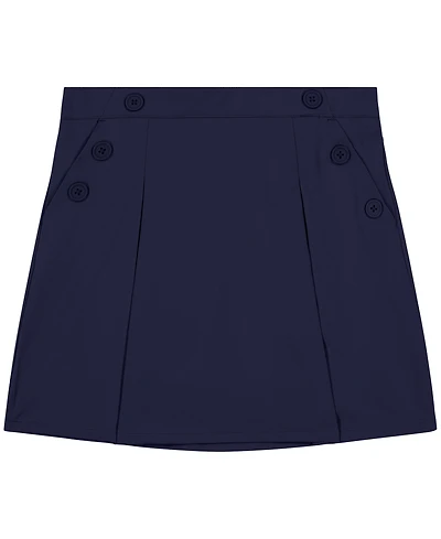 Nautica Little Girls Uniform Button Pockets Elastic Waist Scooter Skorts