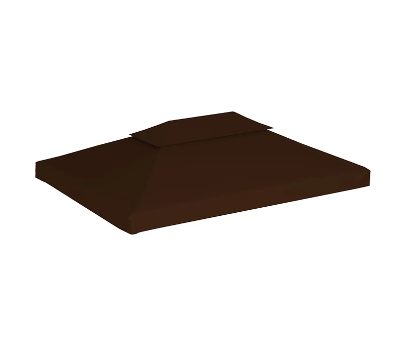 vidaXL 2-Tier Gazebo Top Cover 9.1 oz/yd² 13.1'x9.8' Brown