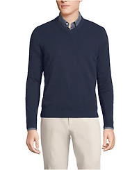 Lands' End Men's Fine Gauge Cashmere V-neck Sweater