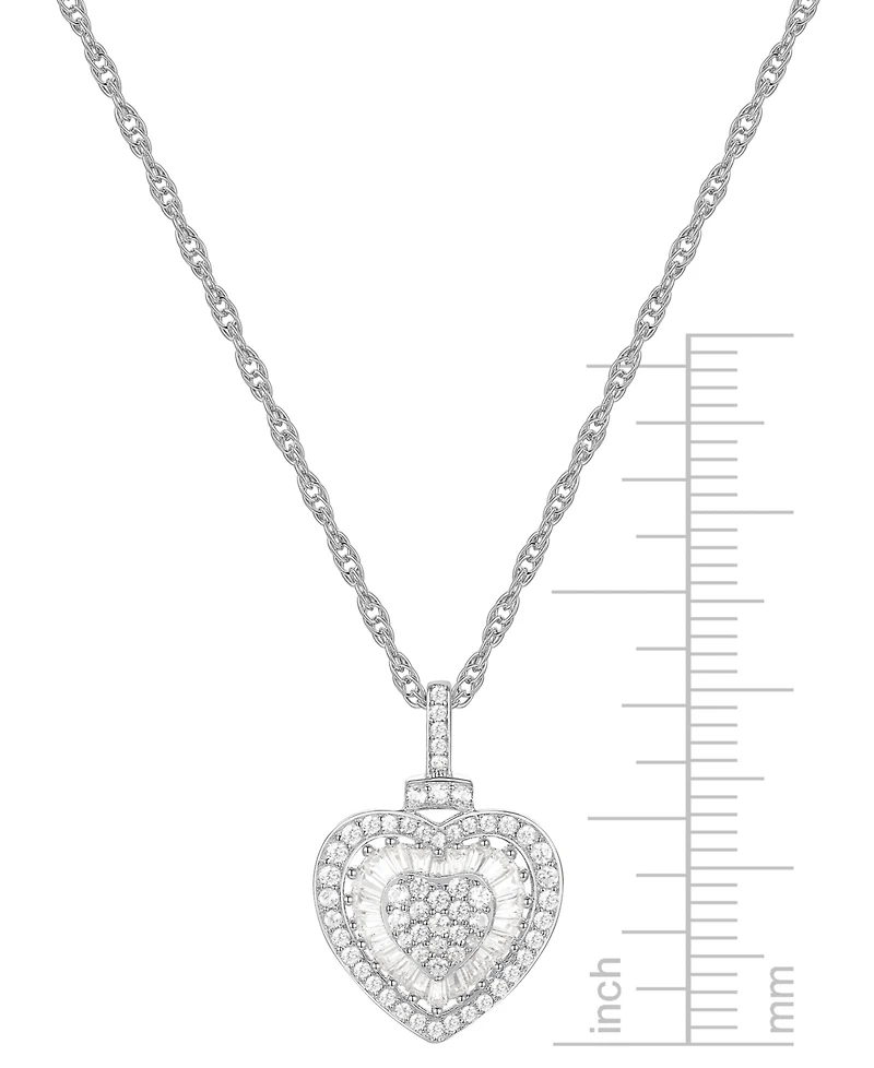 Diamond Heart 18" Pendant Necklace (1/2 ct. t.w.) in 14k Rose Gold (Also Available in White Gold)