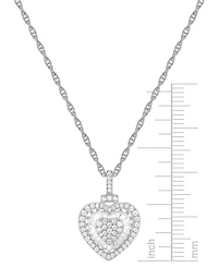 Diamond Heart 18" Pendant Necklace (1/2 ct. t.w.) in 14k Rose Gold (Also Available in White Gold)