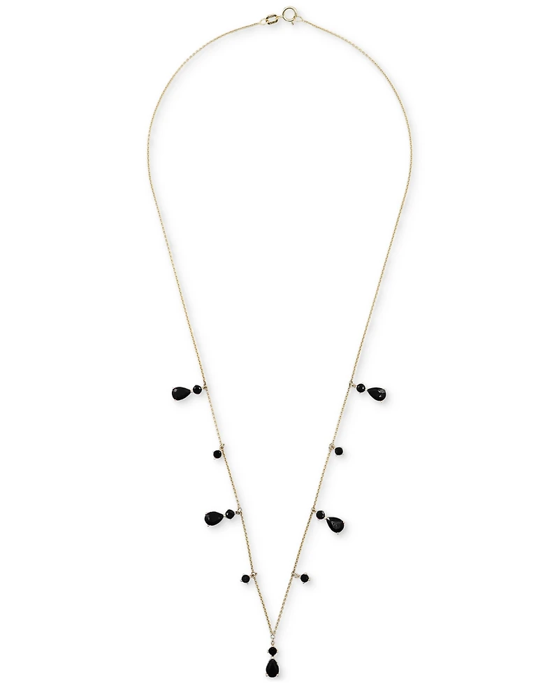 Onyx Dangle 17" Statement Necklace in 14k Gold-Plated Sterling Silver