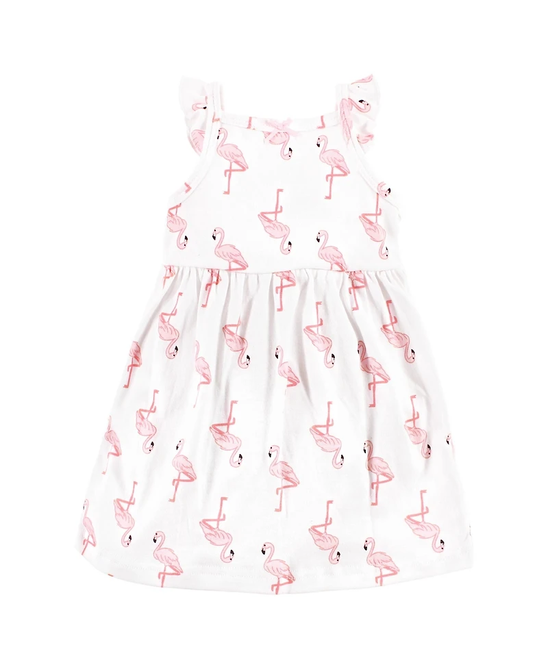 Hudson Baby Toddler Girls Sleeveless Cotton Dresses 2pk, Soft Pink Roses