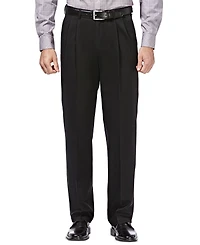 Haggar Men's Premium No Iron Khaki Classic Fit Pleat Hidden Expandable Waist Pants
