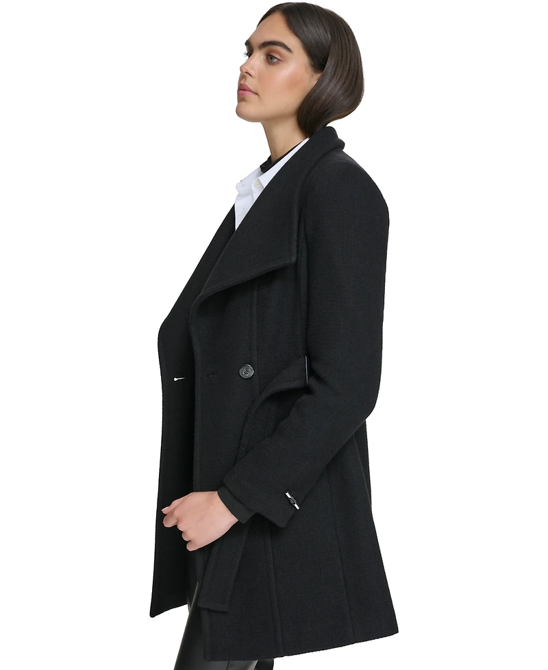 Calvin Klein Women's Asymmetrical Belted Wrap Coat