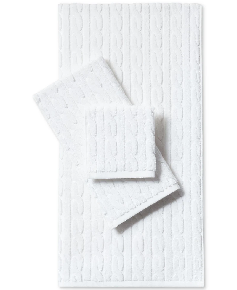 Lauren Ralph Sanders Cable Washcloth, 13" x