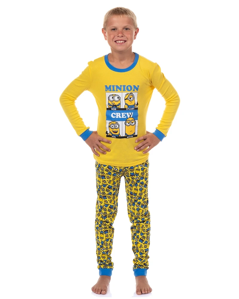 Despicable Me Little Boys Minions Crew Bob Stuart Phil Kevin Sleep 2PC Pajama Set