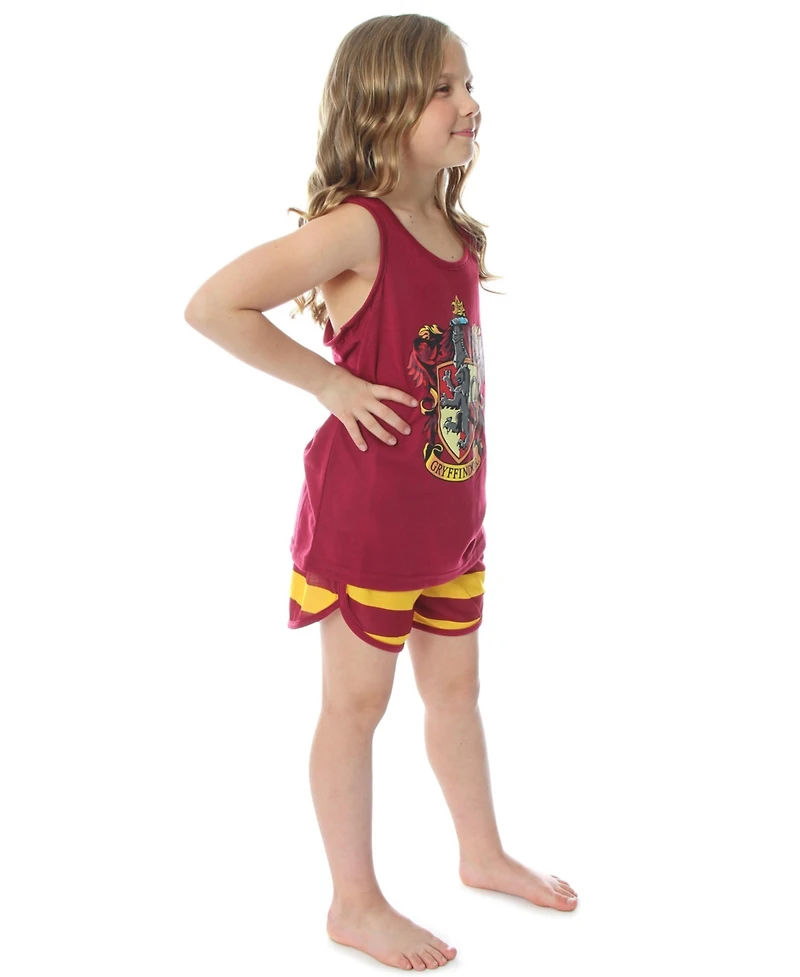 Harry Potter Girls Hogwarts House Crest Racerback Tank Shorts 2PC Pajama Set