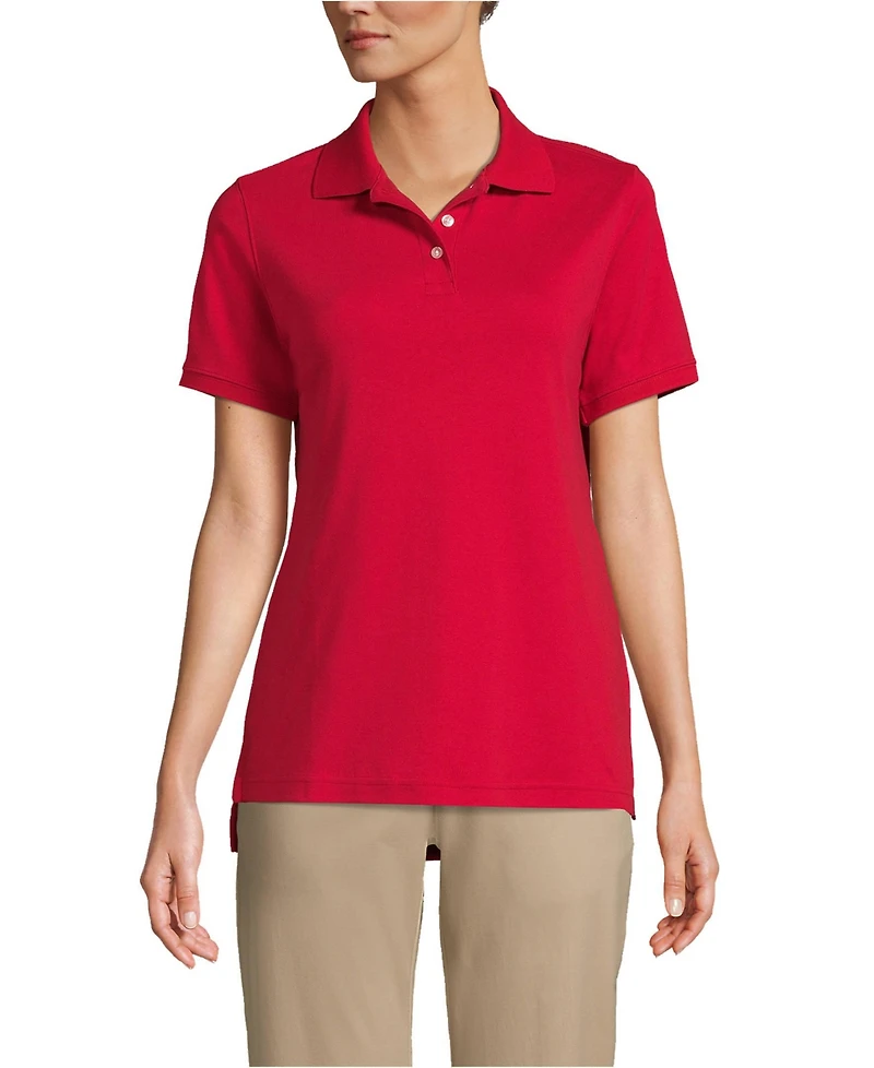 Lands' End Women's Tall Short Sleeve Interlock Polo Shirt