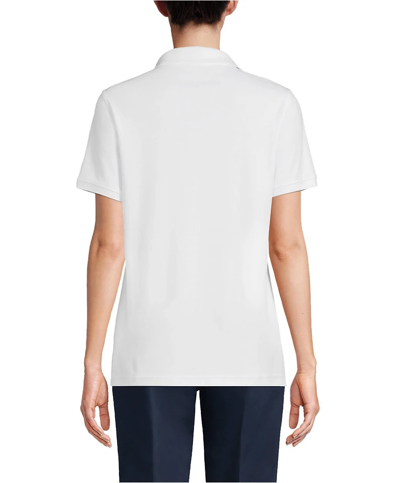 Lands' End Women's Tall Short Sleeve Interlock Polo Shirt