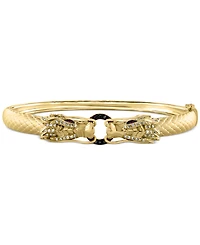 Effy Black & White Diamond (1/2 ct. t.w.) & Ruby (1/20 ct. t.w.) Dragon Bracelet in 14k Gold