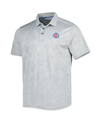 Men's Tommy Bahama Gray Chicago Cubs IslandZone Pineapple Palm Coast Polo Shirt