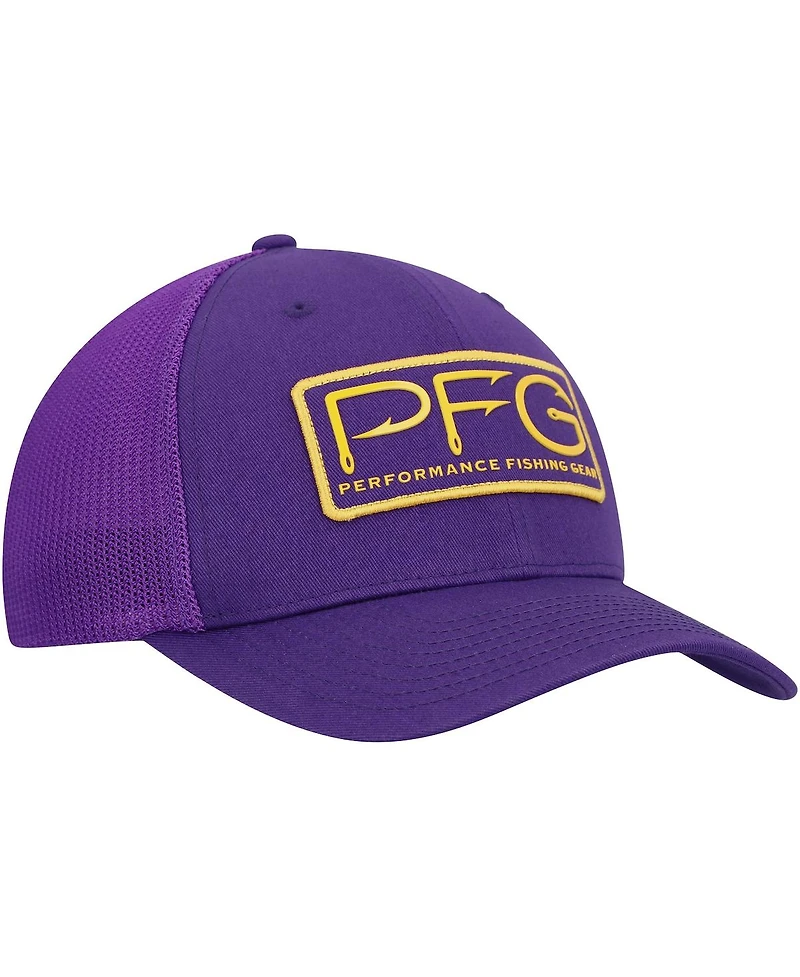 Men's Columbia Purple Lsu Tigers Pfg Hooks Flex Hat
