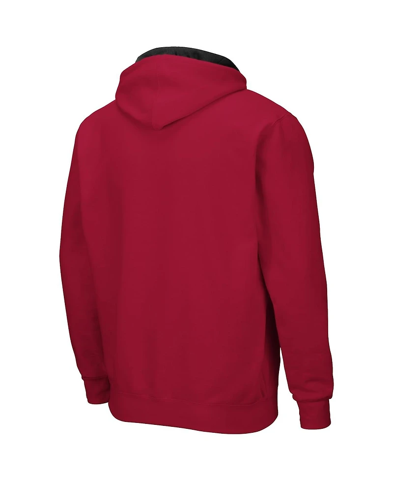 Men's Colosseum Cardinal Mit Engineers Arch & Logo 3.0 Full-Zip Hoodie