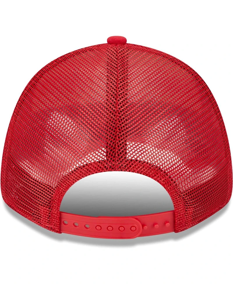 Men's New Era Cream, Red Tampa Bay Buccaneers Team Stripe Trucker 9FORTY Snapback Hat