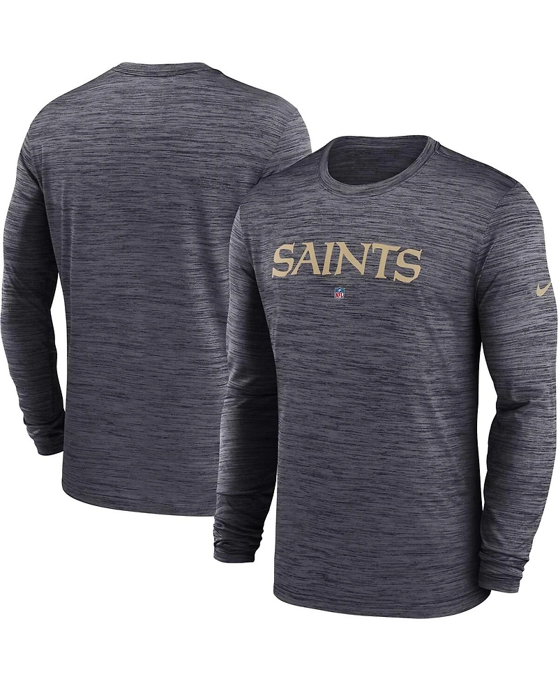 Men's Nike Black New Orleans Saints Sideline Team Velocity Performance Long Sleeve T-shirt