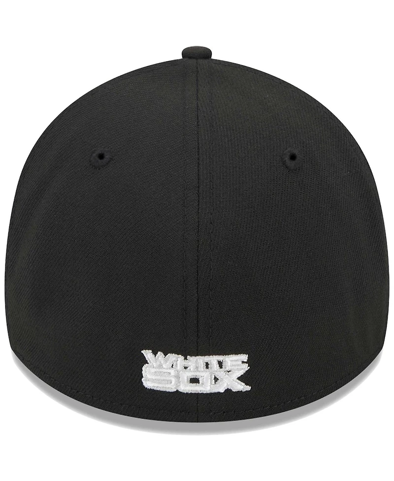 Men's New Era Black Chicago White Sox Logo 39THIRTY Flex Hat