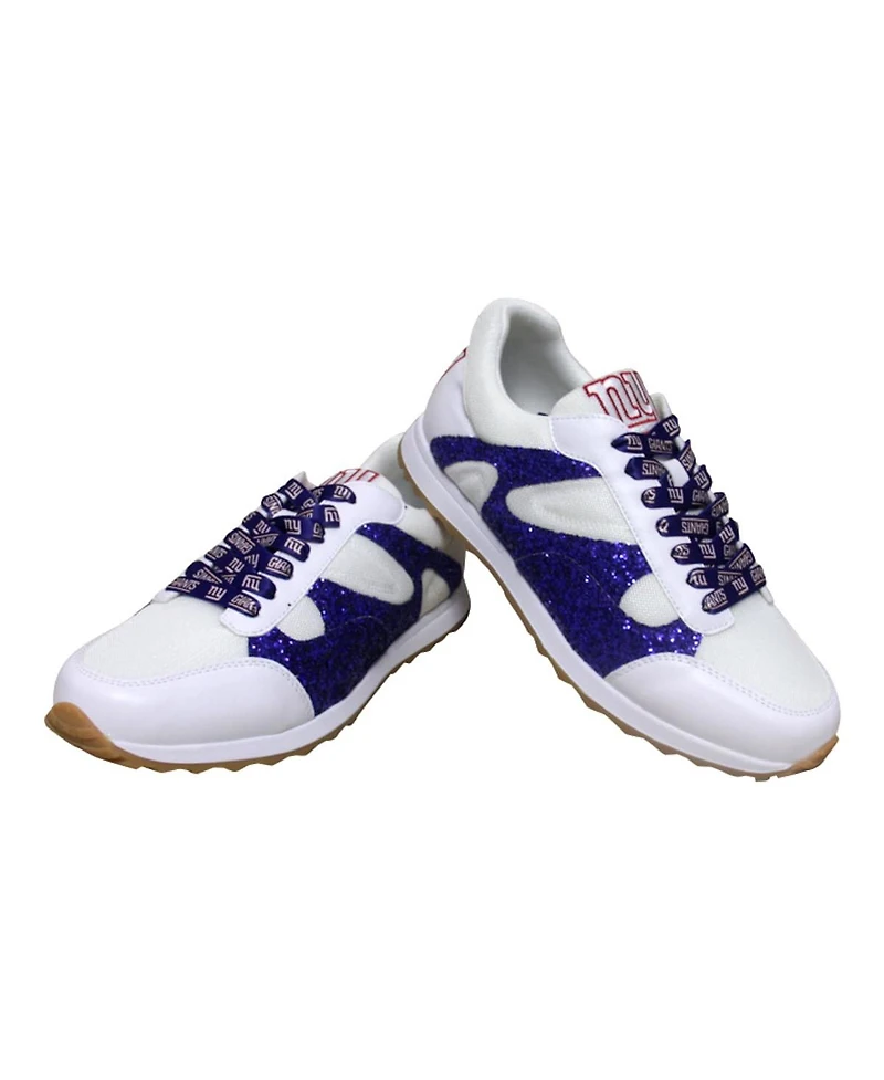 Women's Cuce White New York Giants Glitter Sneakers