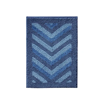 Ultra Soft Non Slip Shaggy Bath Rug - Chevron Design Small 17"x24"