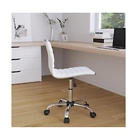Merrick Lane Amelie Home Office Chair Ergonomic Executive Ribbed Low Back Armless Computer Desk Chair - Base, Frame & Border