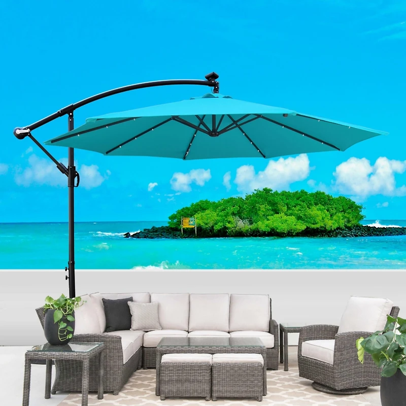 Streamdale Solar Led Patio Umbrella, Waterproof, 8 Ribs