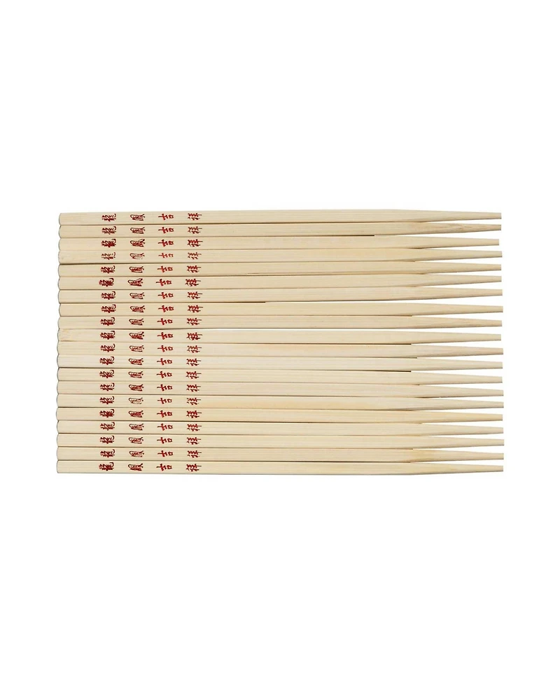 Joyce Chen 10 Pairs Reusable Burnished Bamboo Chopsticks Set