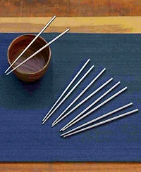 Joyce Chen 5 Pair Reusable Stainless Steel Metal Chopsticks Set