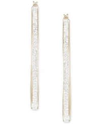 Crystal Pave Oval-Shape Click Top Hoop Earrings