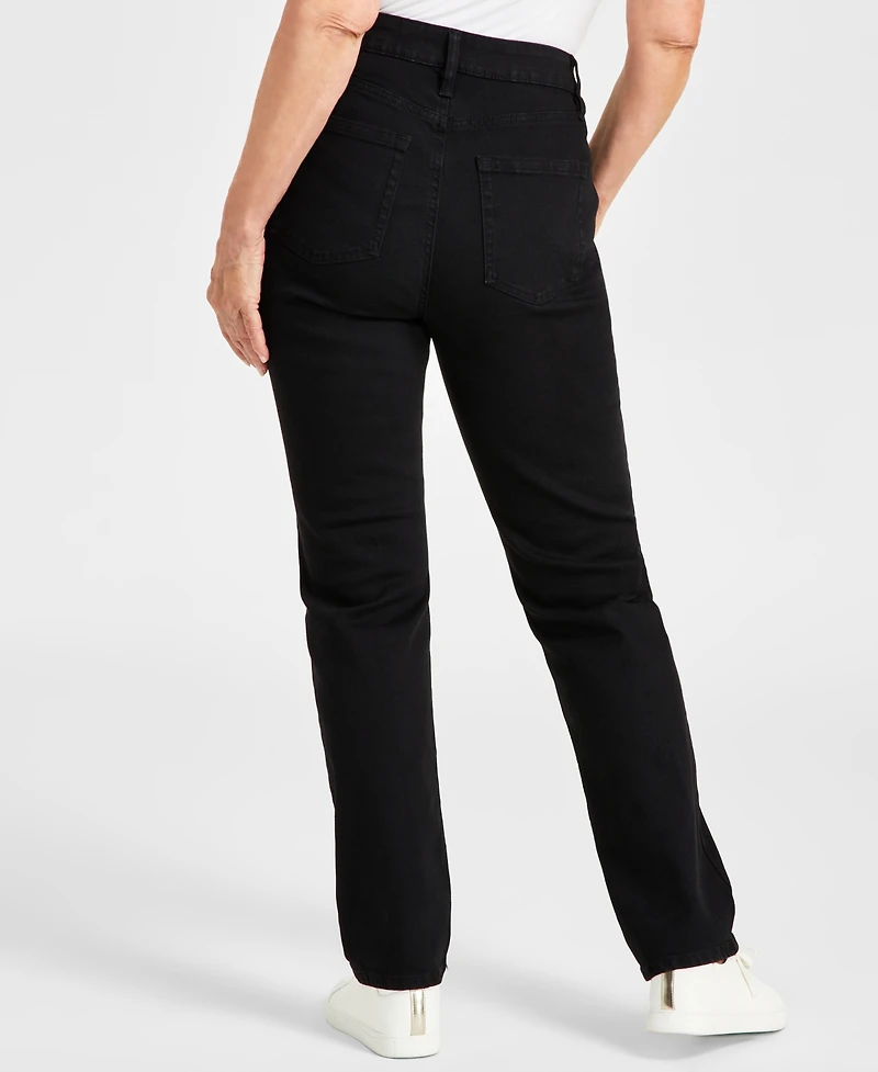 Style & Co Women's Curvy Straight-Leg High Rise Jeans, Created for Macy's