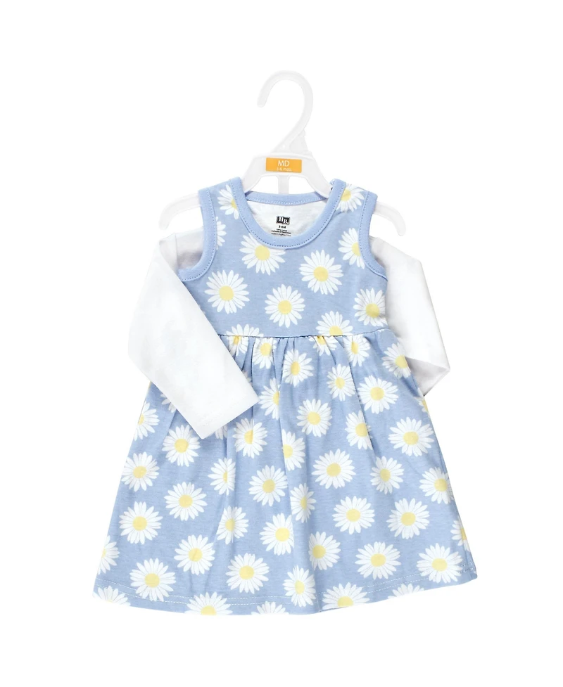 Hudson Baby Baby Girls Hudson Cotton Dress and Cardigan Set