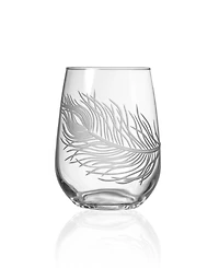 Rolf Glass Peacock Stemless Wine Tumbler 17oz