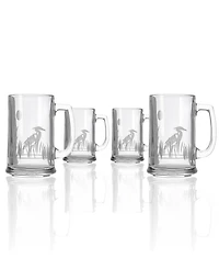 Rolf Glass Heron Beer Mug 15oz- Set of 4 Glasses