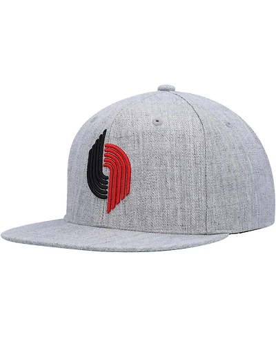 Men's Mitchell & Ness Heather Gray Portland Trail Blazers Hardwood Classics 2.0 Snapback Hat