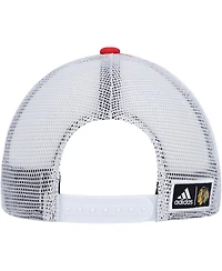 Men's adidas Red, White Chicago Blackhawks Team Plate Trucker Snapback Hat
