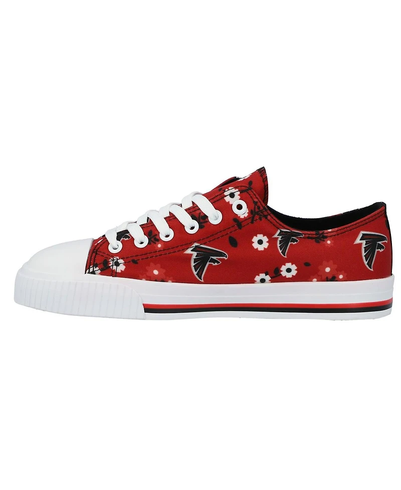 Women's Foco Red Atlanta Falcons Flower Canvas Allover Shoes