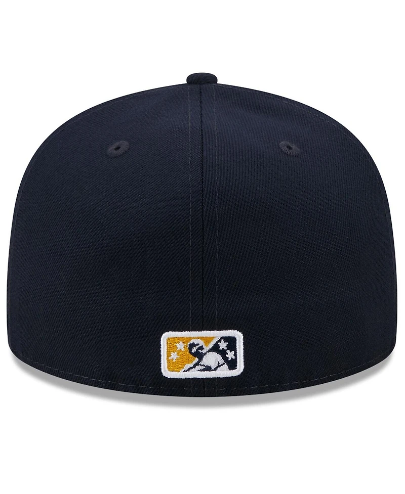 Men's New Era White, Navy Charleston RiverDogs Marvel x Minor League 59FIFTY Fitted Hat