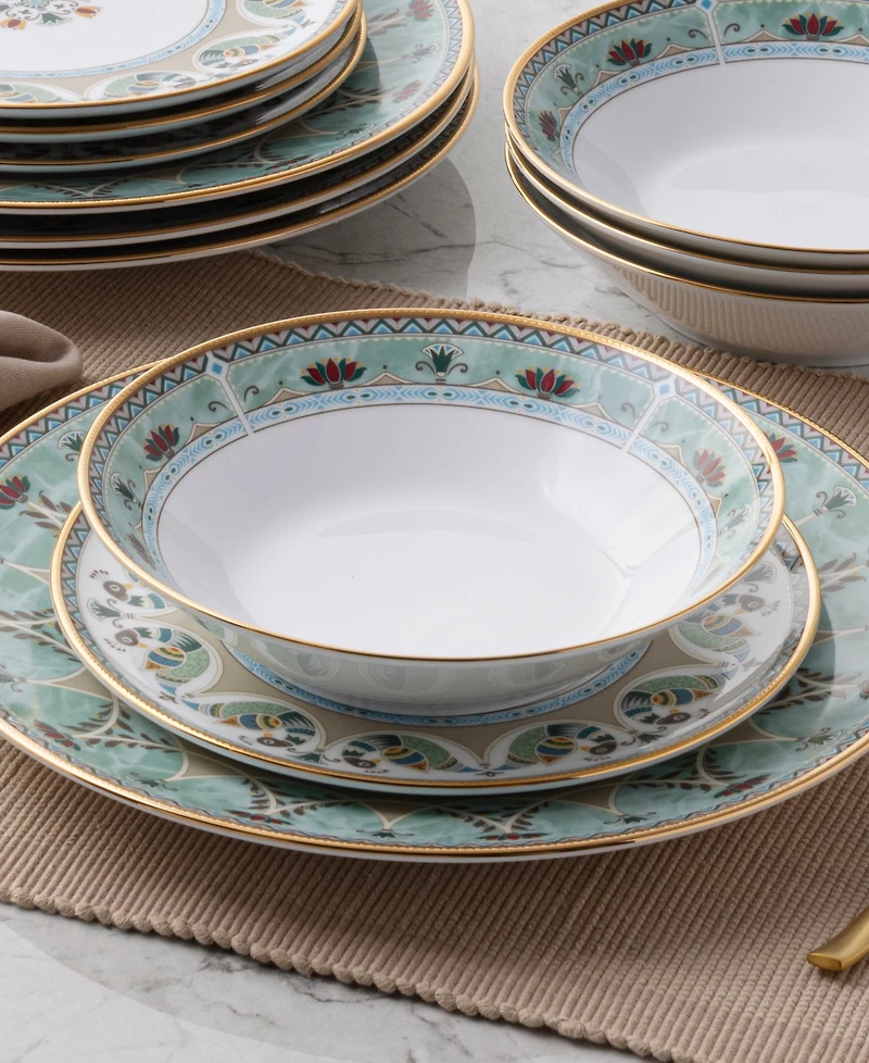 Noritake Serene Garden 4 Piece Soup Bowls Set, 7", 20 oz, Service for 4