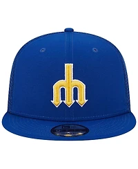 Men's New Era Royal Seattle Mariners Cooperstown Collection Team Color Trucker 9FIFTY Snapback Hat