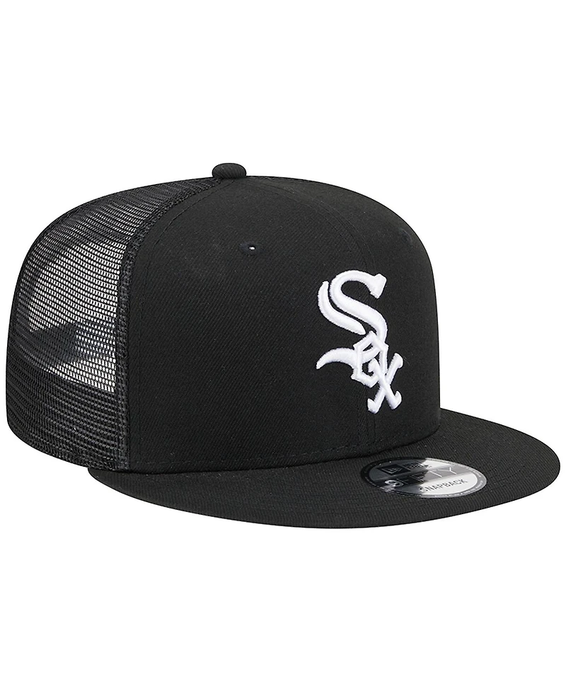 Men's New Era Black Chicago White Sox Team Color Trucker 9FIFTY Snapback Hat