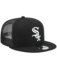 Men's New Era Black Chicago White Sox Team Color Trucker 9FIFTY Snapback Hat