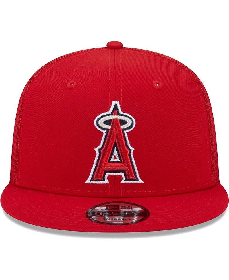Men's New Era Red Los Angeles Angels Team Color Trucker 9FIFTY Snapback Hat