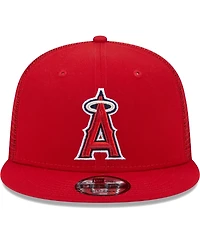 Men's New Era Red Los Angeles Angels Team Color Trucker 9FIFTY Snapback Hat